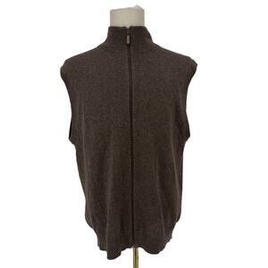 Neiman Marcus Brand Men's Cashmere Sweater Vest Taupe Brown Size XL